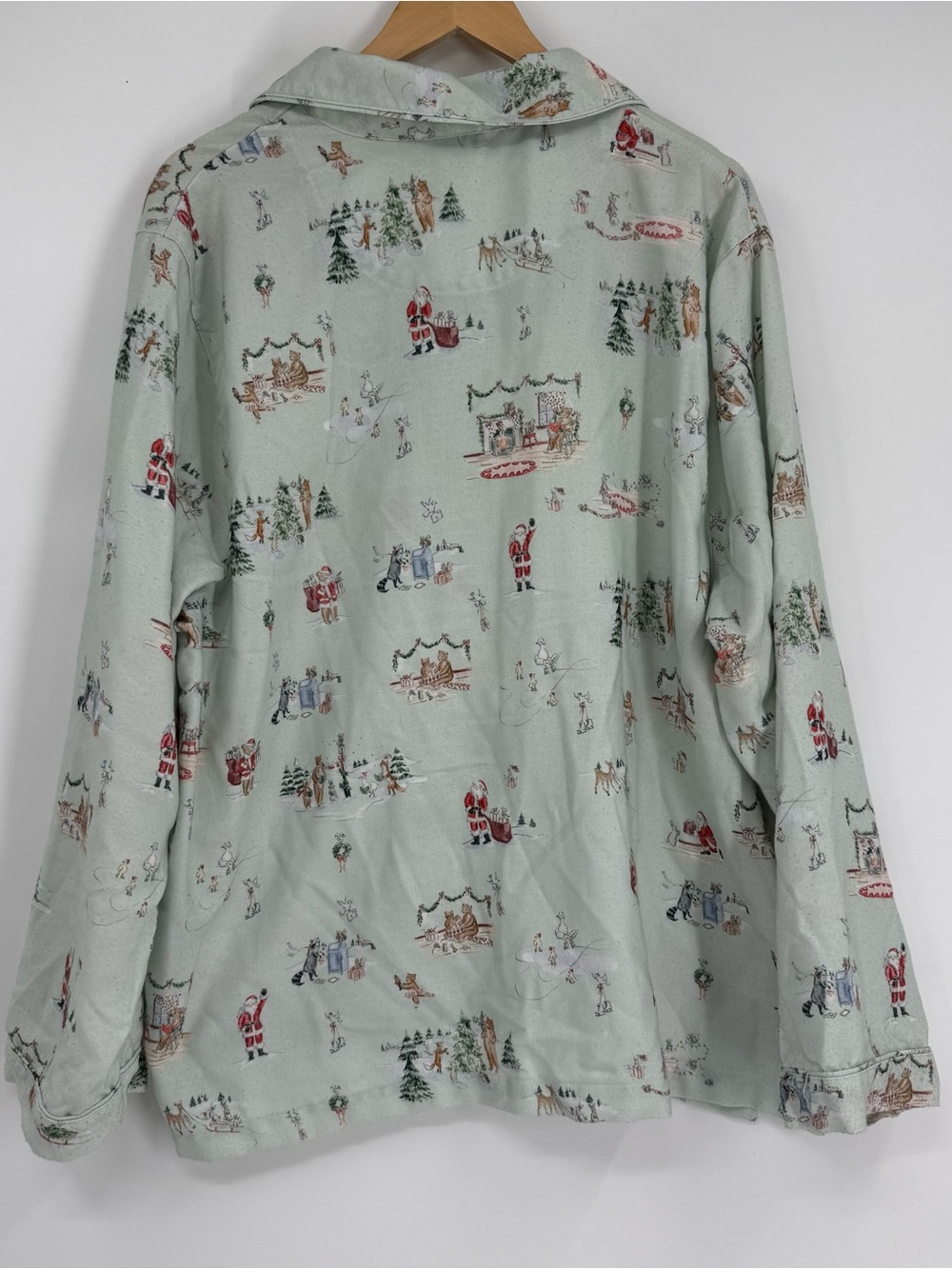 Pottery Barn x Riley Sheehey Holiday Adult Flannel Pajama Set size XL Green - Picture 7 of 10